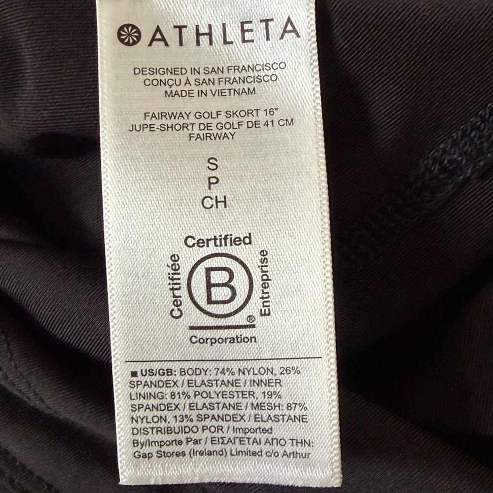 ATHLETA FAIRWAY GOLF SKORT 16* JURE SHORT DE GOLF  Women’s Size S Black - Picture 10 of 13